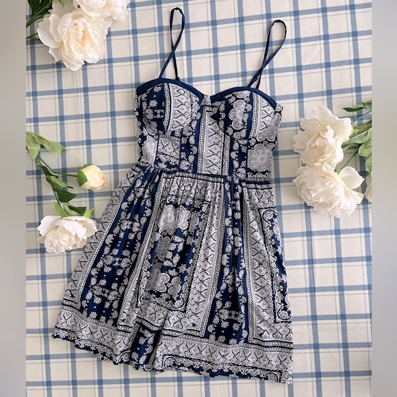 Band of Gypsies Navy Bandana Print Dress - Picture 2 of 4